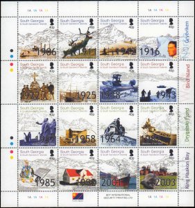 South Georgia #296, Complete Set, Sht of 16, 2004, Never Hinged