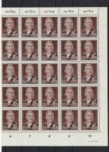 DDR Maksim Gorky 1953 HalfStamps Sheet No Gum Ref 27566