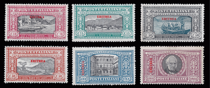 Eritrea, Italian colony, 1924 Manzoni set, Sc 75-80 see description