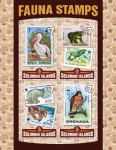 SOLOMON IS. - 2016 - Fauna Stamps - Perf 4v Sheet - Mint Never Hinged