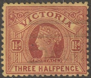 Victoria, Scott#182, used, hinged,  three half pence