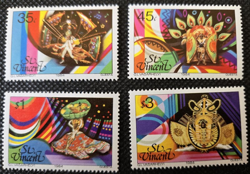 St. Vincent, 1984, Carnival floats & Dancers, set of 4, #743-46, SCV$2.90