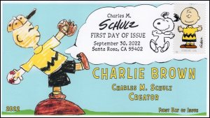 22-231, 2022 ,Charles M Schulz, Pictorial Postmark, First Day Cover, Charlie Bro