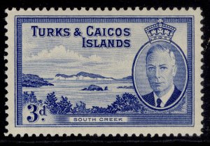 TURKS & CAICOS ISLANDS GVI SG226, 3d bright blue, M MINT.