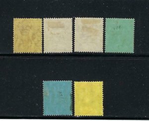 STRAITS SETTLEMENTS SCOTT #116/118/120/122/124/126 1904 WMK 3 PARTIAL SET-MLH