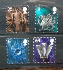 GB 1999 Welsh Assembly values to 64p MNH 