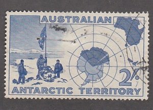 Australian Antarctic Terr.# L4, Explorers & Map of Antarctica, Used