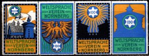 Vintage Germany Poster Stamp World Language Association IDO Nuremberg