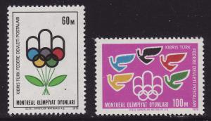 Cyprus (Turkish) #37-38, F-VF Mint NH ** Montreal Olympics