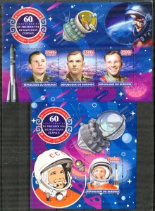 Burundi 2021 Space Y. Gagarin Sheet + S/S MNH
