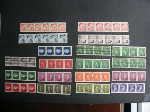 CANADA 19 different MH coil strips of 4 or 6. Couple strips have small faults 