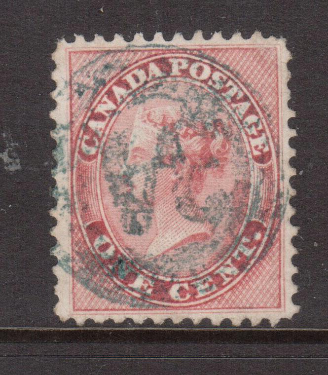 Canada #14 XF Used With Rare 4 Ring 34 In Blue