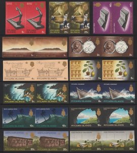 PITCAIRN ISLANDS 1969 1st issue set IMPERF pairs MNH **. 1 imperf sheet existed.