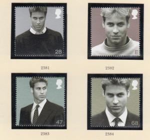 GB MNH 2003 SG2381-2384 21ST BIRTHDAY OF PRINCE WILLIAM SET OF 4