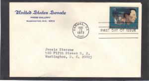 Senate 1485 8c Robinson Jeffers FDC (No Cachet-Typed/A) CV39571