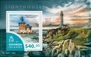 SOLOMON IS. - 2015 - Lighthouses - Perf Souv Sheet - Mint Never Hinged