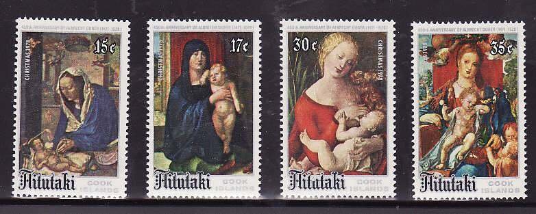 Aitutaki-Sc#167-70- id7-unusd NH set -Christmas-Paintings-1978-