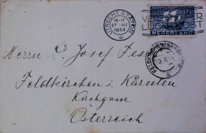 1934 Netherlands Cover Utrecht to Austria Ships Stamp 20713-