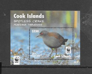 BIRDS - COOK ISLANDS #1525 SPOTLESS CRAKE WWF S/S MNH