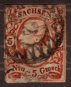 1855 Saxony 5Gr, Used, Sc 13