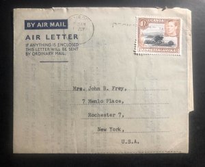 1950 Nairobi Kenia KUT Air letter Cover to New York USA