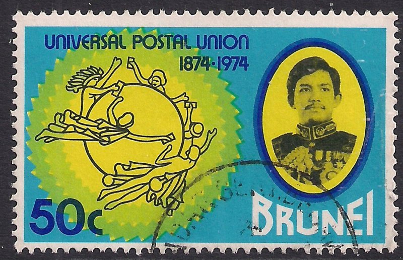 Brunei 1974 QE2 50ct Universal Postal Union used ( F688 )