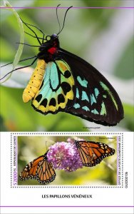 GUINEA - 2023 - Poisonous Butterflies - Perf Souv Sheet - Mint Never Hinged