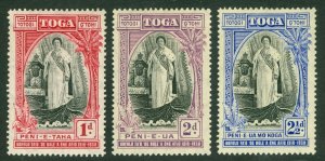 SG 71-73 Tonga 1938 set of 3. Mounted mint CAT £38