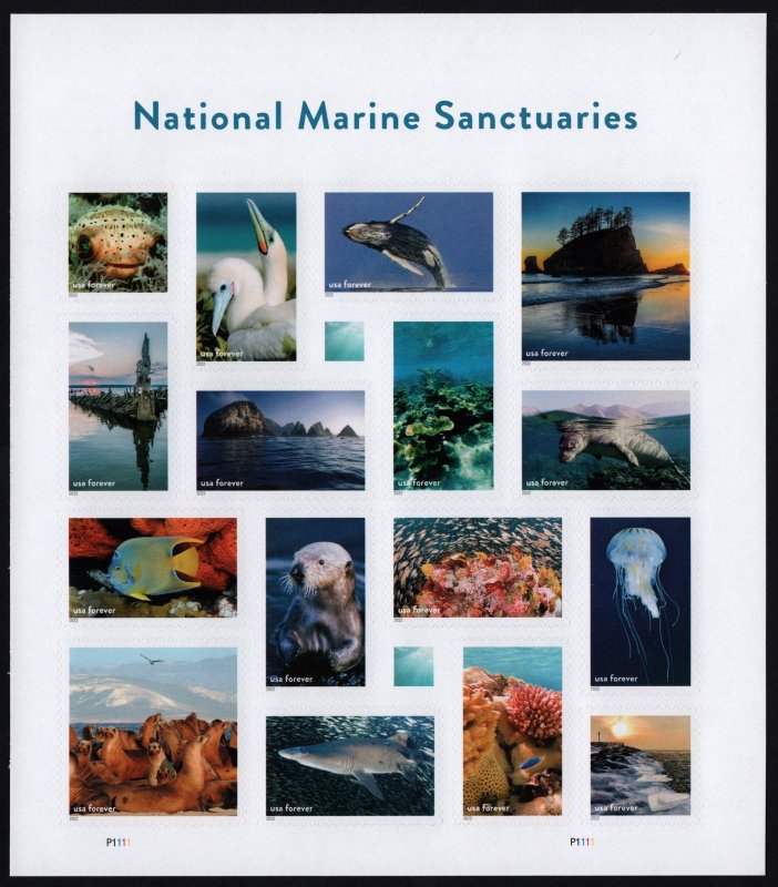 SC#5713 (Forever) National Marine Sanctuaries Sheet of Sixteen (2022) SA