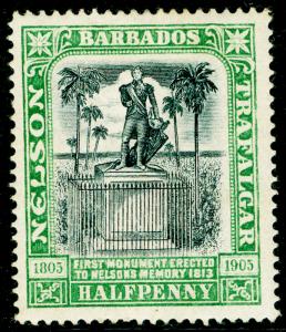 BARBADOS SG146, ½d black & pale green, M MINT. Cat £11.