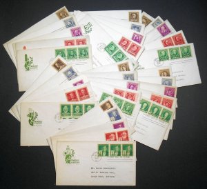 1940 Famous Americans Sc 859-893-5 House of Farnam cachets complete set of 35