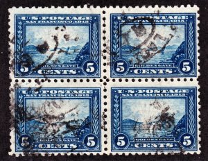 US 403 5c Panama-Pacific Exposition Used Block of 4 F-VF SCV $130