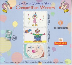 GB 1998 - Exhibition Sheet - Design a Comedy Stamp Competition Winners