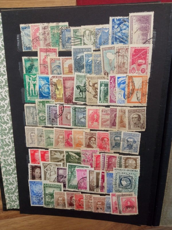 Extensive Collection of +3000 Latin American used Stamps in stockbook variety