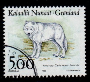 Greenland Sc 262 1993 5 kr Wolf stamp used