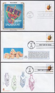 USA # 3880.1 - 3 DIFF FDC  for HANUKKAH