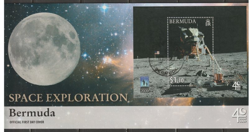 2009 Bermuda - Sc 982 - FDC - 1 SS - First man on the moon