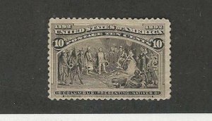 United States Postage Stamp, #237 Mint Heavy Hinged, 1893 Columbus, JFZ