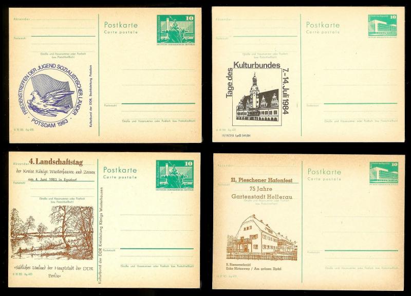 EAST GERMANY - DDR (48) Unused Cacheted Postal Cards Various Events ALL MNH