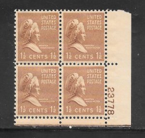 #805 MNH Plate Block
