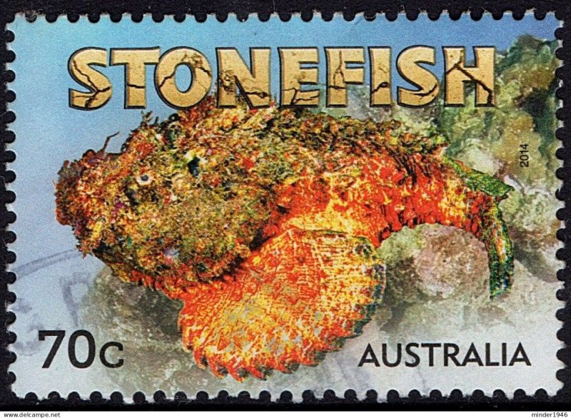 AUSTRALIA 2014 QEII 70c Multicoloured, Fauna-Things that Sting-StoneFish FU