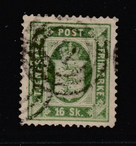 Denmark a 16sk Official from 1871 used