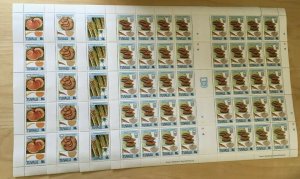 FULL SHEETS Tuvalu 1988 SC 497-500 - Fungi - 4 Sheets of 40 - MNH