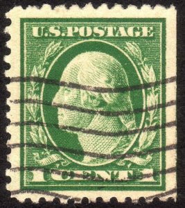 1917, US 1c, Washington, Used, Well centered Jumbo, Sc 498