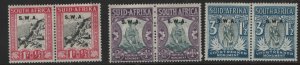 SOUTH WEST AFRICA  B2-B4  MINT HINGED, PAIRS OVERPRINTED SWA,