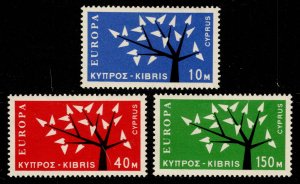 Cyprus Scott 219-221 Unused lightly hinged.
