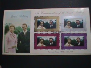 ISO-OMAN-FDC -1973- ROYAL WEDDING- WESTMINSTER ABBEY MNH S/S SHEET FDC VF