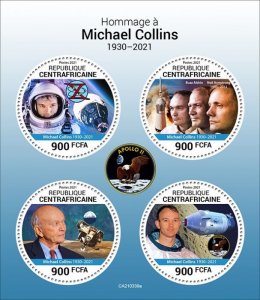 2021/07 - CENTRAL AFRICAN - MICHAEL COLLINS     4V  complet set    MNH ** T