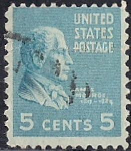 810 5 cent James Monroe Stamp used AVG