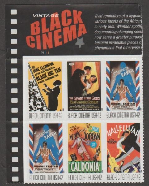 U.S. Scott #4336-4340 Vintage Black Cinema Stamps - Mint NH Block of 6
